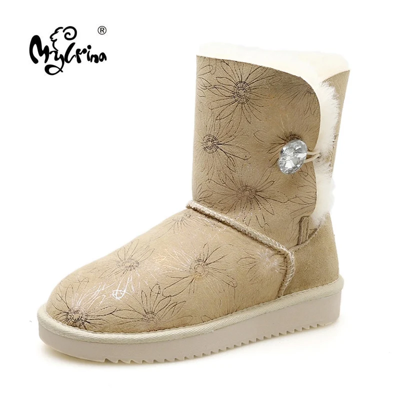 Бесплатная доставка! Зимние сапоги из 100% натуральной овечьей кожи Классические