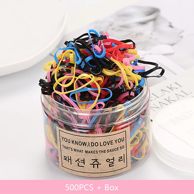 

500pcs/set Hairlyah One-time Hair Tie Rubber Band Women Hair Rope Hair band Elastic Ponytail Scrunchies Ornament Accessories