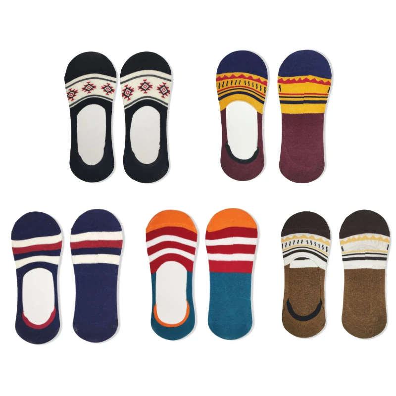

Summer Korean socks mens socks Happy Stripes boho style Ankle Socks Cotton No Show invisible socks Casual Comfortable size35-43