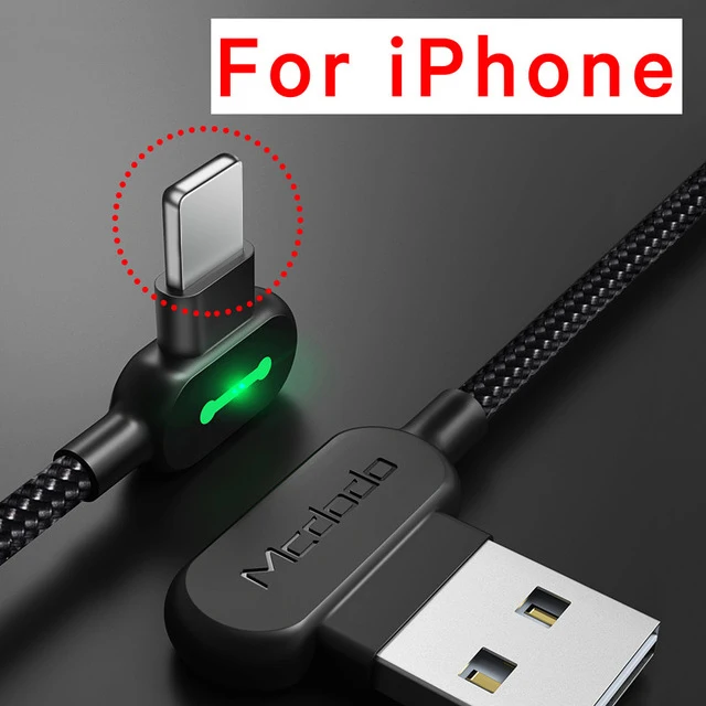 MCDODO usb-кабель для быстрой зарядки, зарядные устройства для мобильных телефонов, шнур для iPhone 11 Pro XS MAX XR X 8 7 6s Plus 5S 5, usb-кабели для передачи данных - Цвет: For iPhone Black