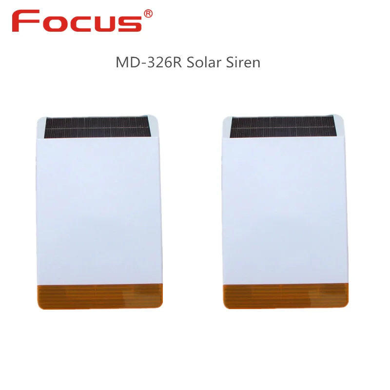 Focus 433Mhz 868MhzMD-326R Wireless Outdoor Strobe Flash Siren External Solar Siren with 110dB Big Sounds Alarming Threten Thief