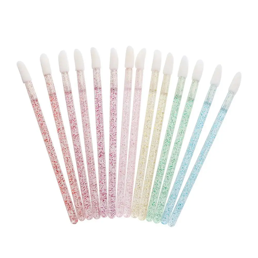 

50PCS Portable Glossy Lipstick Applicator Brush Disposable Crystal Rod Lip Brush Eyelash Extension Lifting Cleaner Makeup Tools