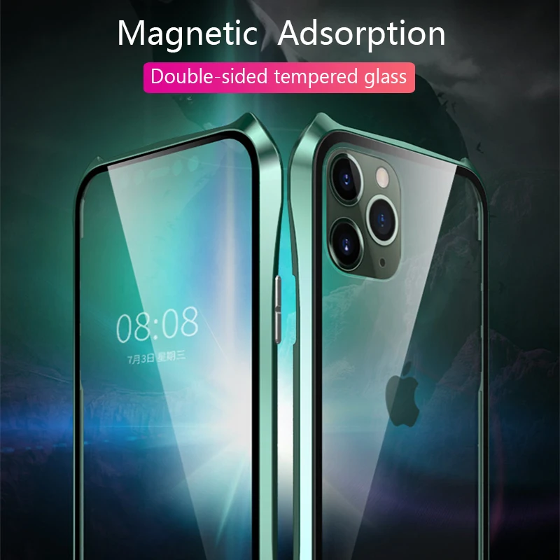 Для iPhone11 Pro Max Чехлы Магнитный чехол для iPhone 11 чехол 360 металлический чехол для телефона полное покрытие чехол для телефона iPhone11 Pro