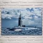 Чикаго ssn 721 подводная лодка военно-морская армейская искусственная ткань искусство для дома украшение для гостиной KN701