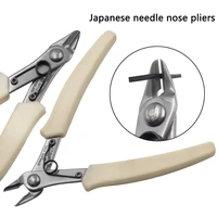 1 pcs stainless steel needle nose pliers white handle diagonal cutting pliers hardware wire cutter hardware parts