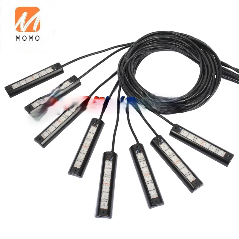 

High bright eight pods RGB color rock light with wireless remote from factory for ATV/UTV/Offroad/Buggy rock light