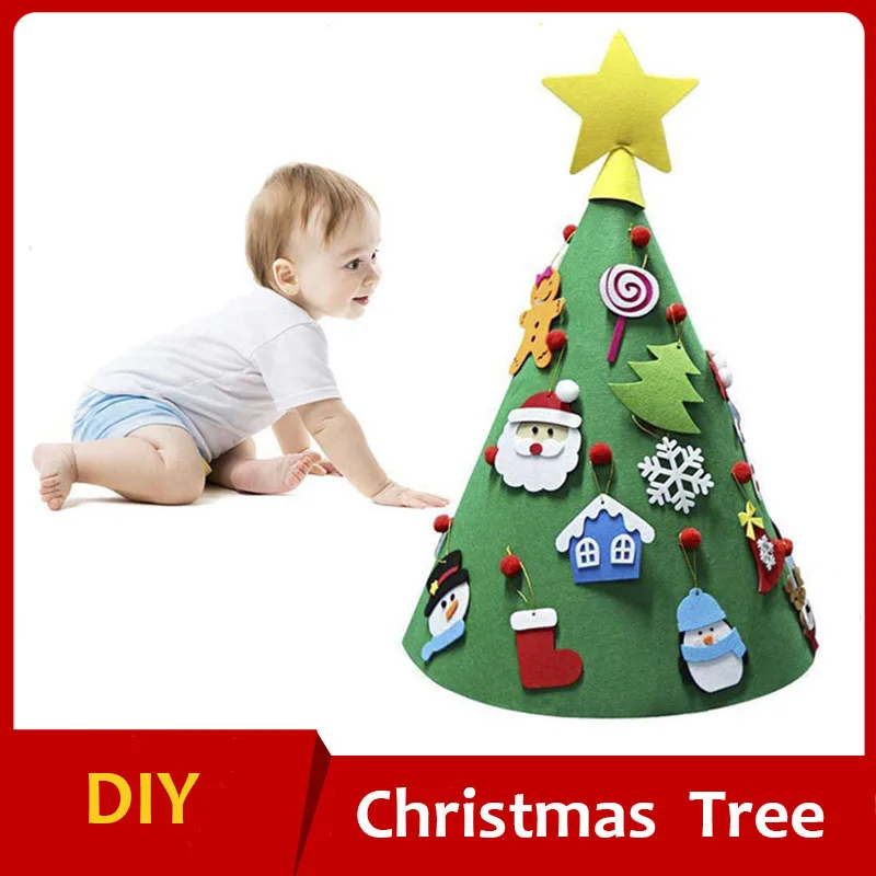 Креативная 3D круглая войлочная Рождественская елка сделай сам Искусственная