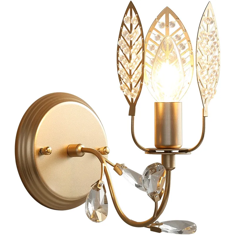 Настенный светильник с золотыми листьями роскошные уникальные настенные бра