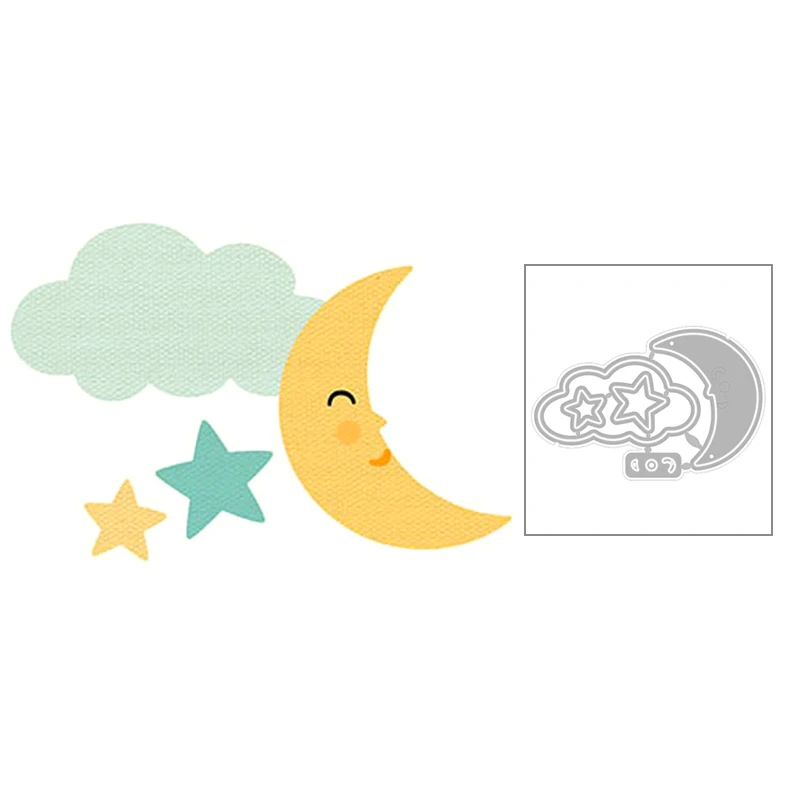 

2020 New Moon Smile Little Twin Stars and Cloud Metal Cutting Dies Cut For DIY Scrapbooking Greeting Card Paper Making no stamps
