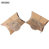 10pcslot cute kraft paper pillow candy box wedding favors gift candy boxes with tags home party birthday supply