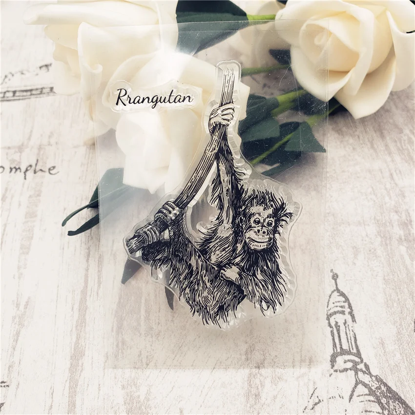 Горячая 6*9 см orangutans прозрачные штампы/силиконовые уплотнения роликовые штампы