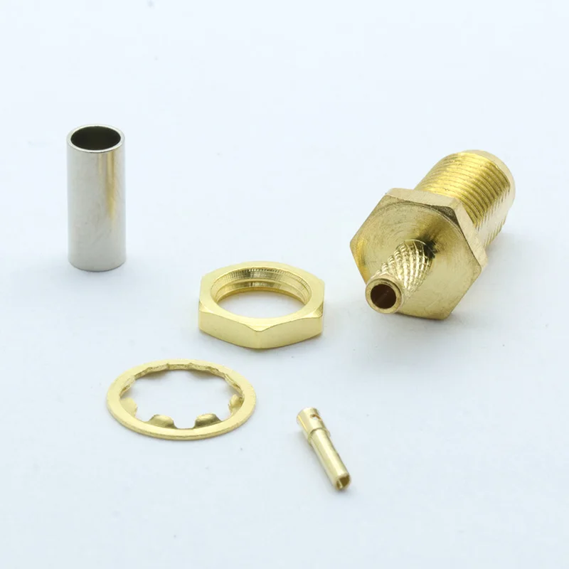 10 шт./лот позолоченный SMA Гнездовой разъем RF гайкой адаптер для коаксиального