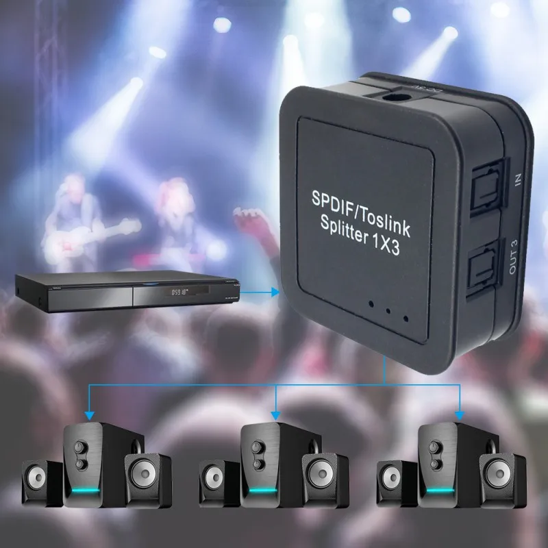 Цифровой оптический 1x3 1 вход 3 Mini SPDIF TOSLINK разделитель волокон выход аудио