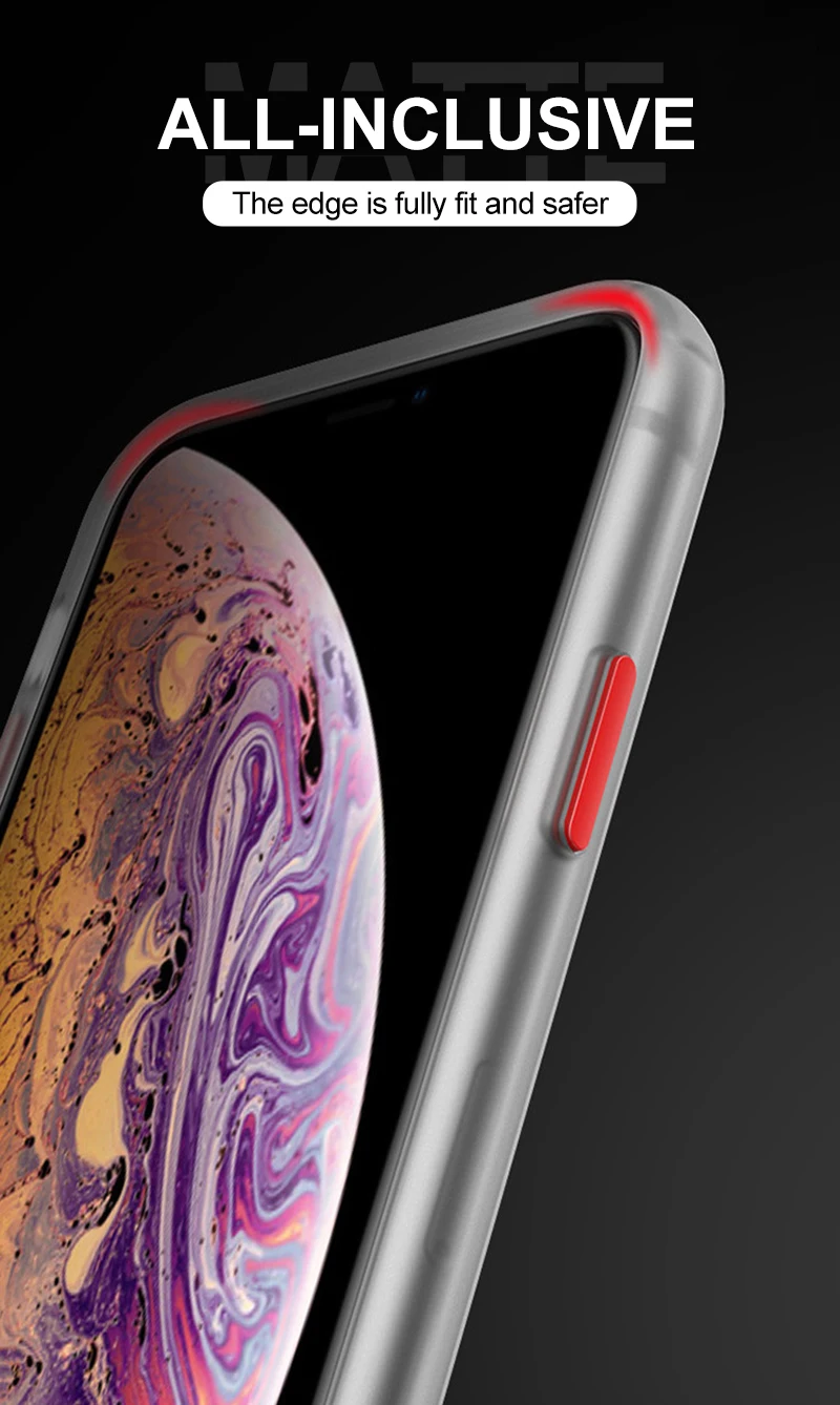 Hybrid Simple Matte Bumper Phone Case For iphone 11 Pro Max X XR XS 6 7 8 Plus Shockproof Soft TPU Cover | Мобильные телефоны и