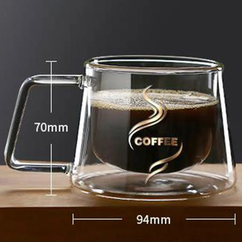 2019 новая простая Мода 200 мл стеклянная чашка с двойными стенками офисные чайные