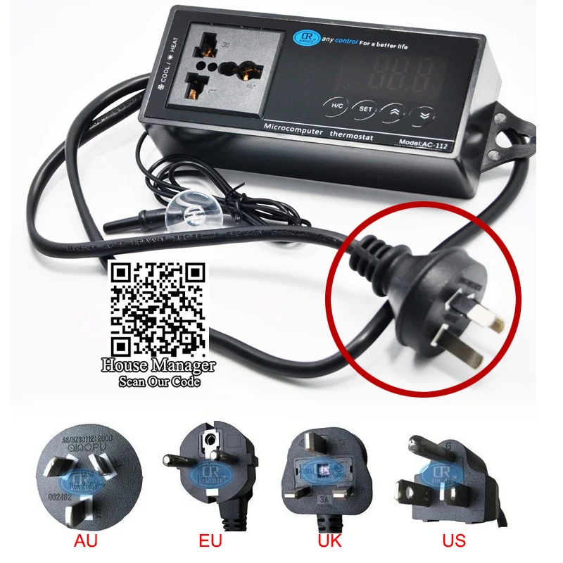 

110v 220v Digital LED Socket Heating and Cooling Temperature Controller Thermostat For Aquarium Reptiles Accessories Pet Supply