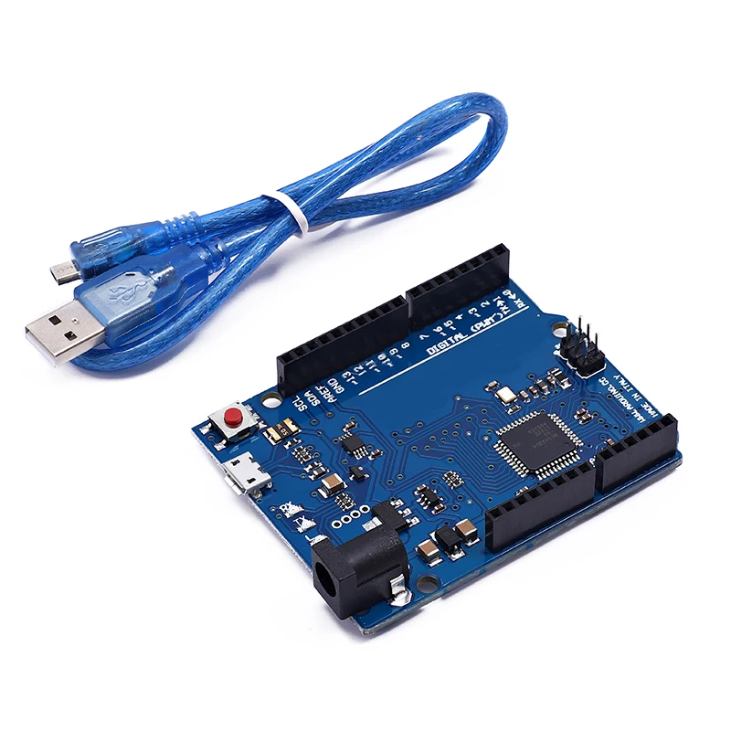 Макетная плата Leonardo R3 с микроконтроллером Atmega32u4 макетная USB-кабелем совместимая