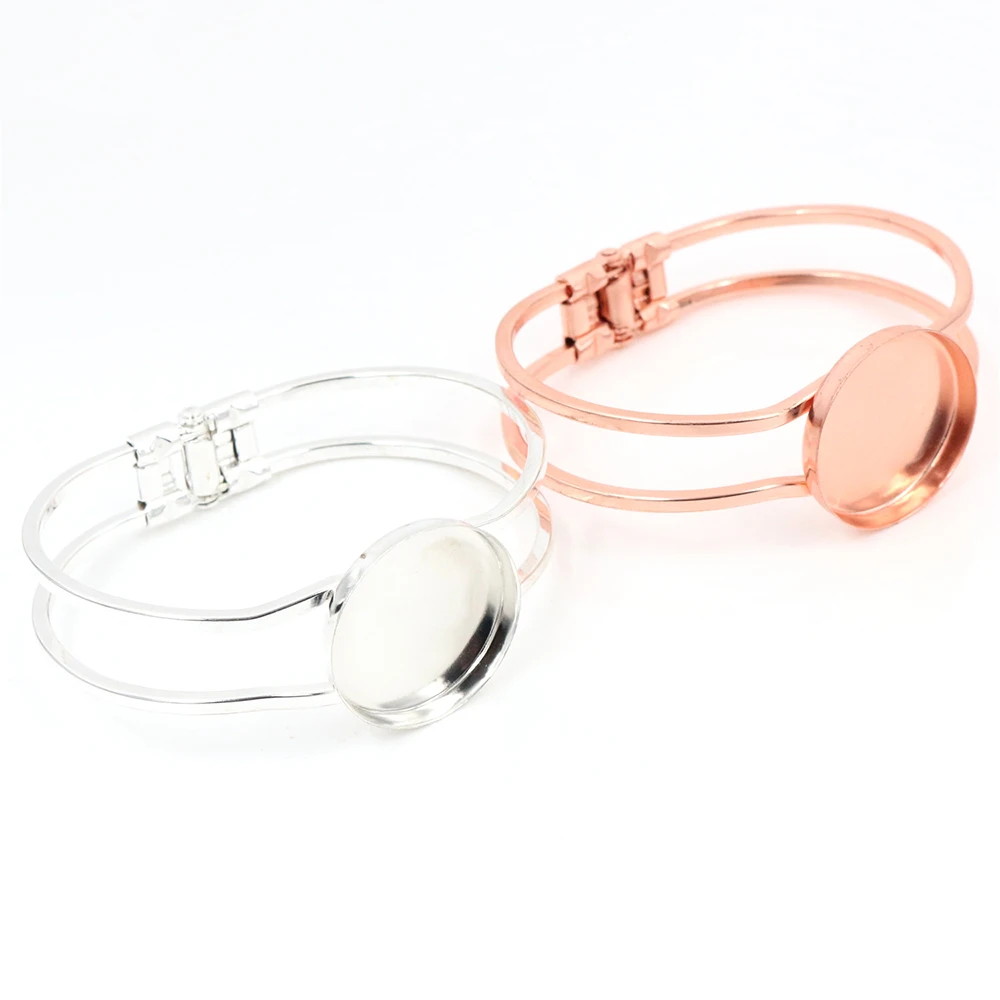 Высокое качество 25 мм посеребренные и цвета розового золота браслет База Браслет