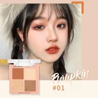 4 цвета мерцающие матовые тени для век Палитра Профессиональные кремовые пигментированные мини тени для век водостойкие косметика для век макияж