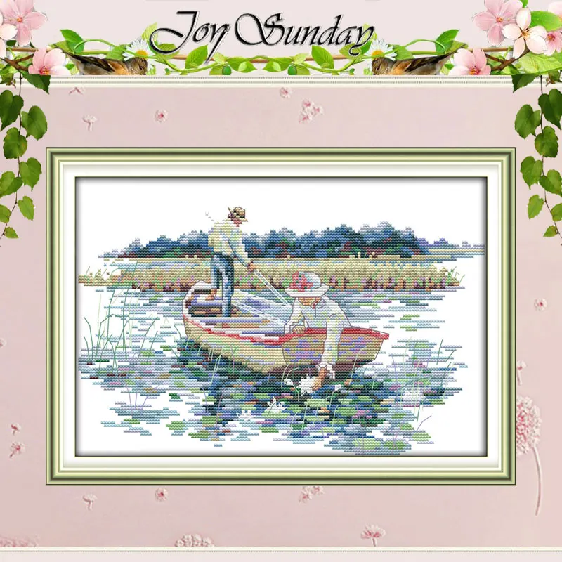 

Pick the Lotus Patterns Counted Cross Stitch 11 14CT Cross Stitch Sets Wholesale Chinese Cross-stitch Kits Embroidery Needlework