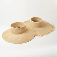 new elegant wide brim straw hats outdoor floppy empty top sun hats for women handmade rare treasure grass beach cap travel hats