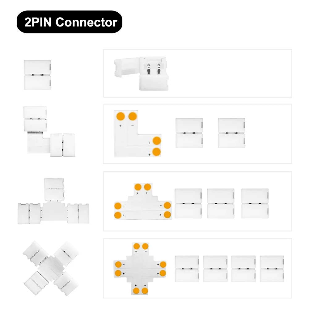 WS2811 WS2812 WS2813 WS2815 SK6812 5050 RGB Светодиодная лента 10 мм ширина 2/3/4/5pin T L X форма без пайки