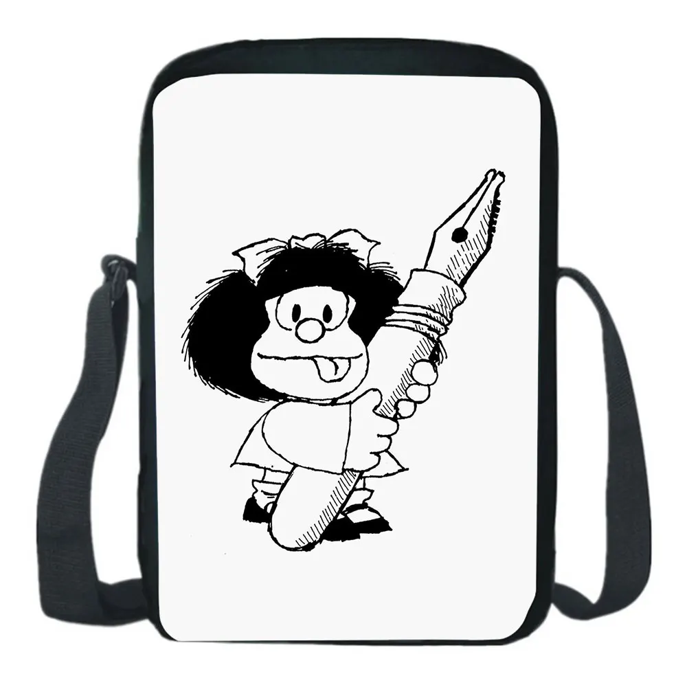 Сумка на плечо Mafalda, Модный повседневный мессенджер в стиле комиксов, для косплея, рюкзак кросс-боди для подростков, слинг для мальчиков и де...