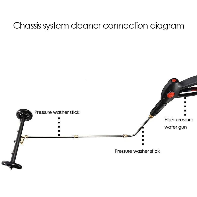 

High Pressure Washer Undercarriage Cleaner,6 Nozzle Garden Cleaning Machine with 3 Washer Extension Wands, 4000 PSI