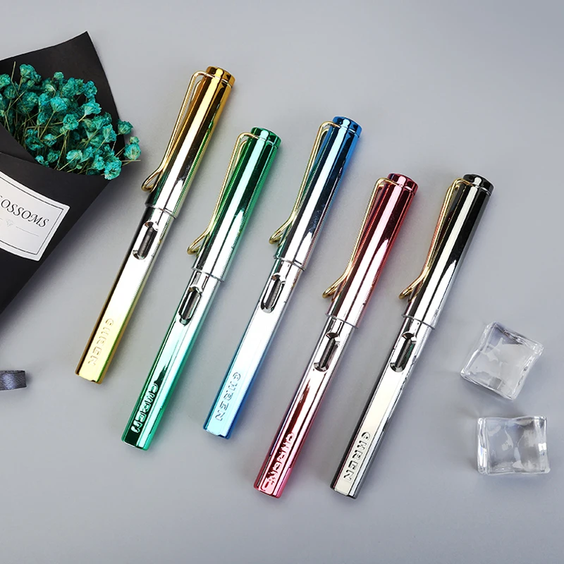 Чернильная ручка Magic color стираемая синяя чернильная золотистая nib F/EF школьные