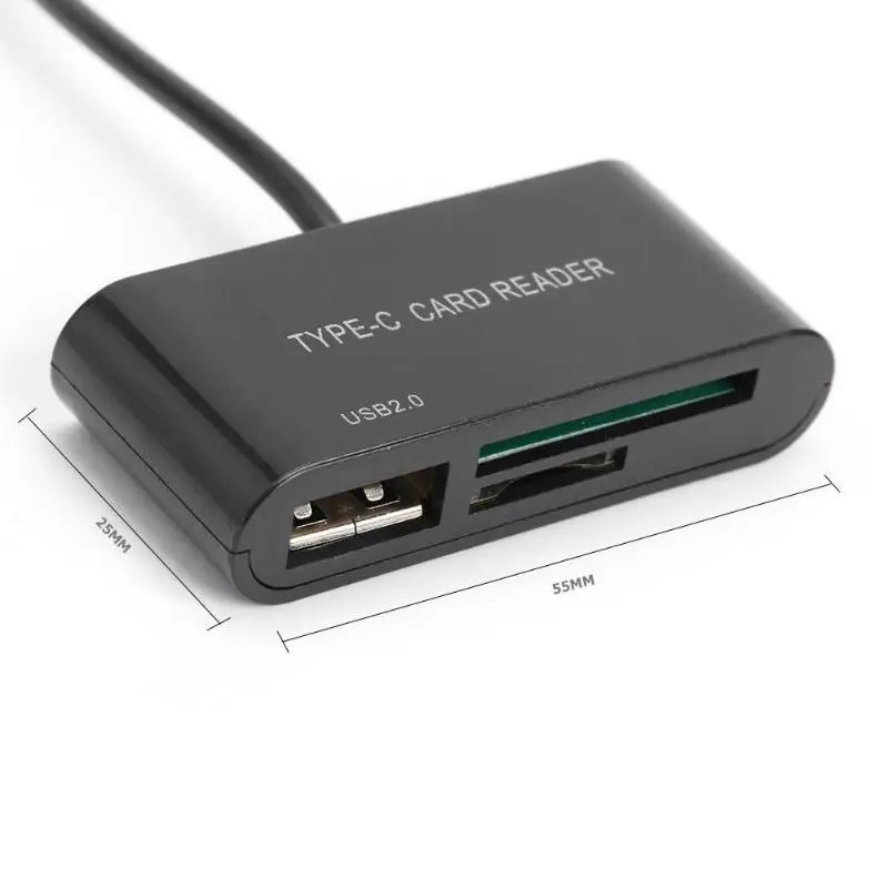 Устройство для чтения карт памяти Micro SD/TF 3 в 1 USB Type C адаптер OTG кардридер Macbook