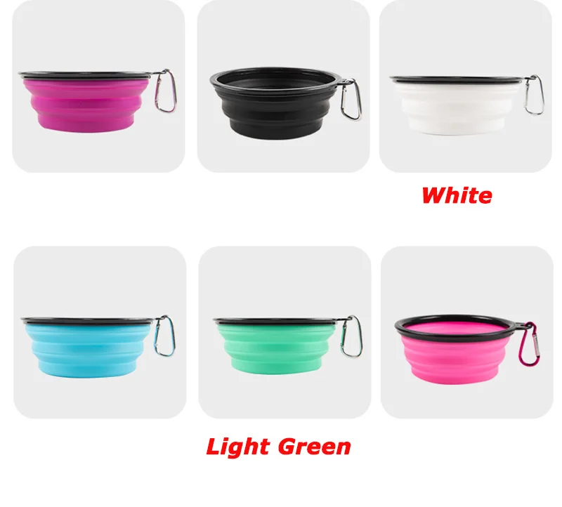 

2021new1000ml Large Collapsible Dog Pet Folding Silicone Bowl Outdoor Travel Portable Puppy Food Container Feeder Dish Bowl