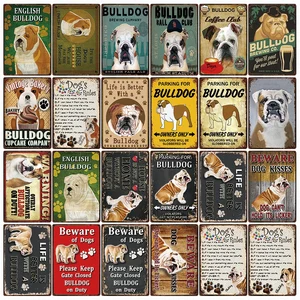 Настенная живопись Kelly66, с Предупреждение лишне ласковым бульдогом, размером DG-5 см