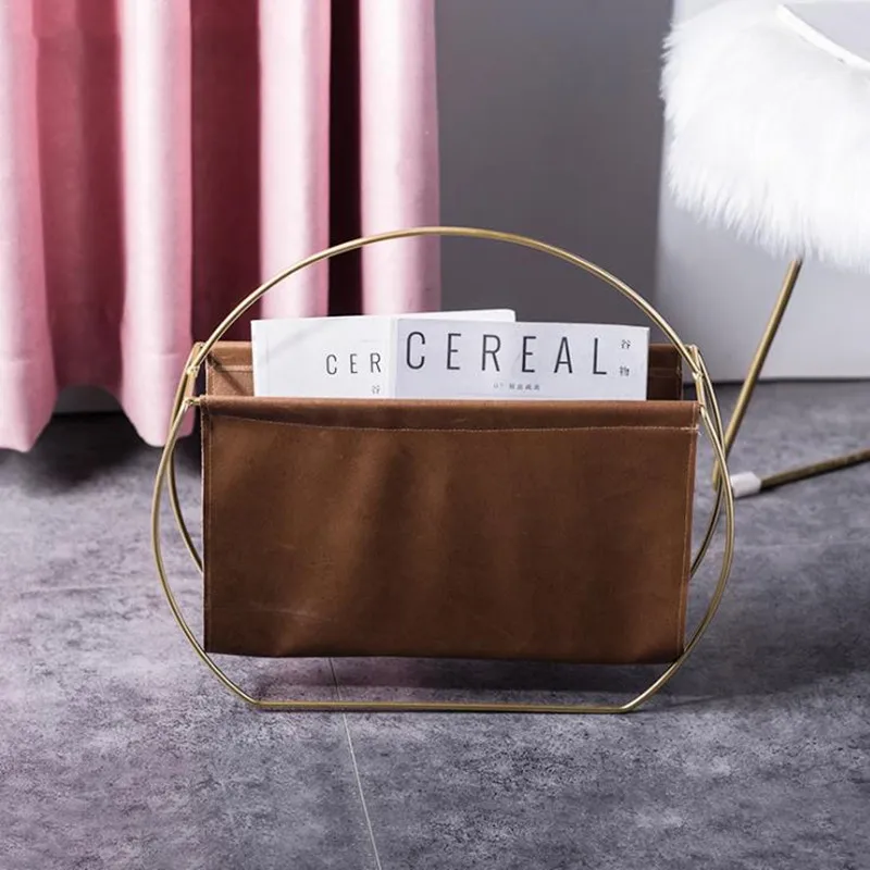 Металлическая кожаная полка Cutelife в скандинавском стиле для журналов и газет