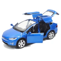 hgrc 132 tesla model die casting alloy car with led light music pull back metal vehicle simulation collection toys for children