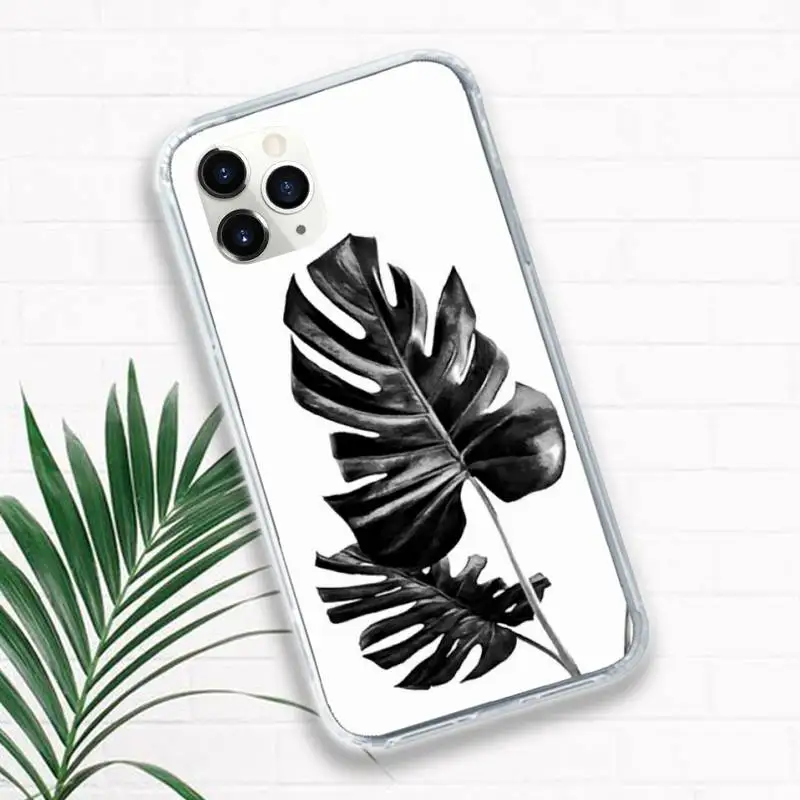 

palm leaves palm trees Phone Case for iPhone 11 12 pro XS MAX 8 7 6 6S Plus X 5S SE 2020 XR mini Luxury brand shell funda