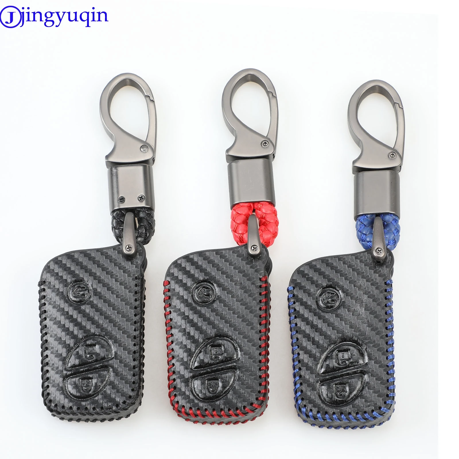 

jingyuqin Carbon Fiber Car Key Case Cover Fit For Lexus IS GS RX ES NX LS RC LX Remote Keyless Enter Silica Gel Car-styLing 3B