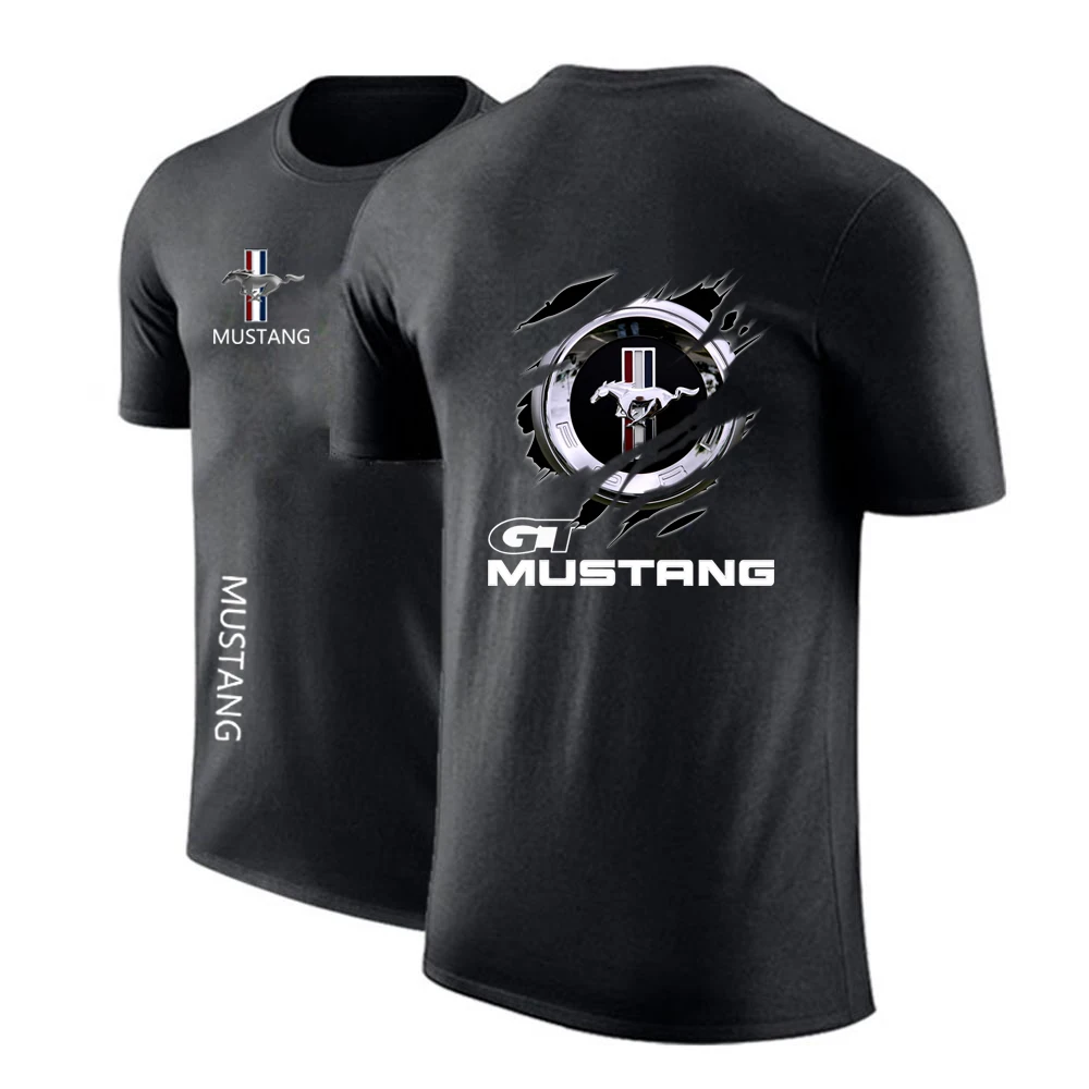 

NEW Man's Creative Design Mustang Solid Color Customize Comfortable Tshirts Short Sleeve Cotton Hip Hop Casual Print tops