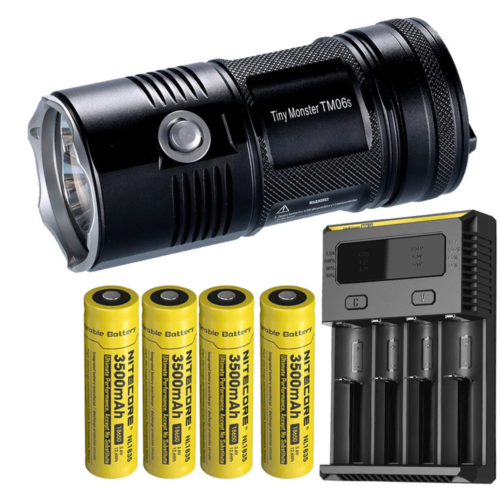 TM06S 3500mAh I4 NITECORE TM06S портативный фонарик 4 × CREE XM-L2 U3 светодиоды Макс 4000 складной фонарик луч бросок 359 м уличный фонарик для поиска спасательных - Испускаемый цвет: TM06S 3500mAh I4