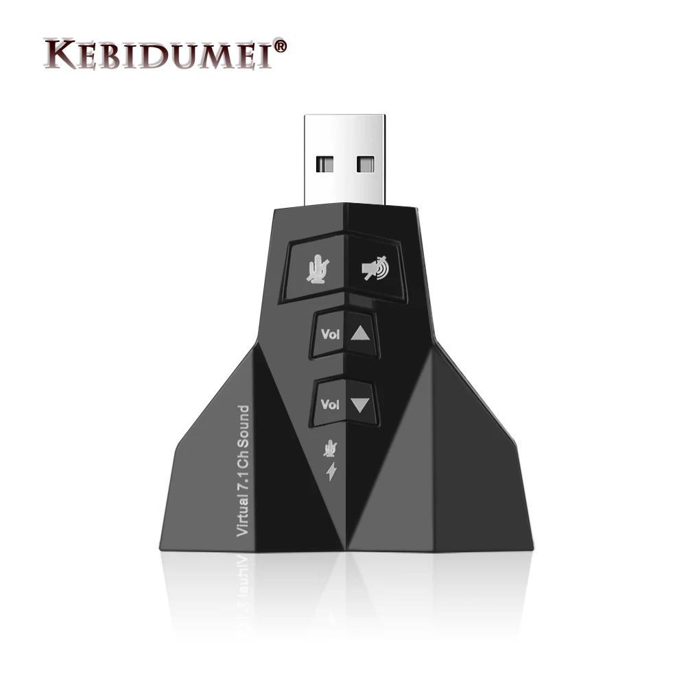 Kebidumei 1 шт. 7 канальная внешняя звуковая карта USB 2 0 3D Звуковые карты адаптер