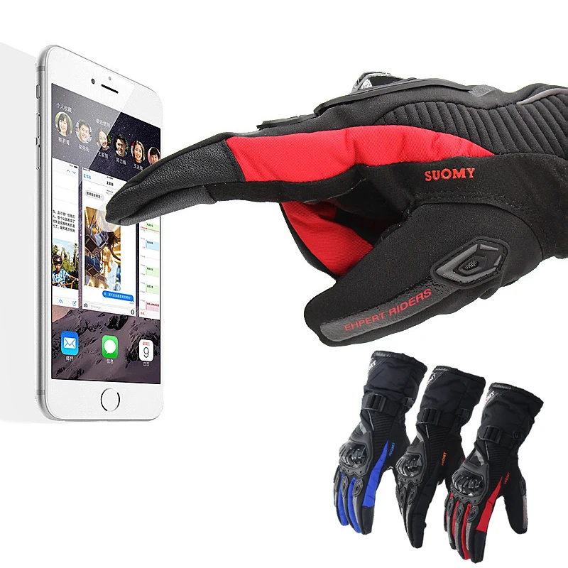 Мотоциклетные перчатки водонепроницаемые ветрозащитные зимние теплые