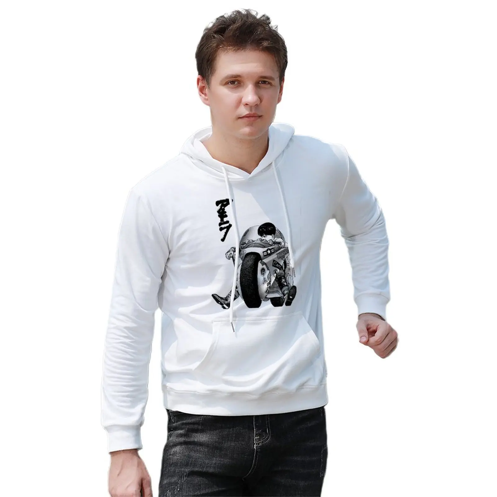 

AKIRA Motorcycle Hoodie Japanese Anime Cool Over Size Cotton Hoodies Mens Warm Loose Pullover Hoodie