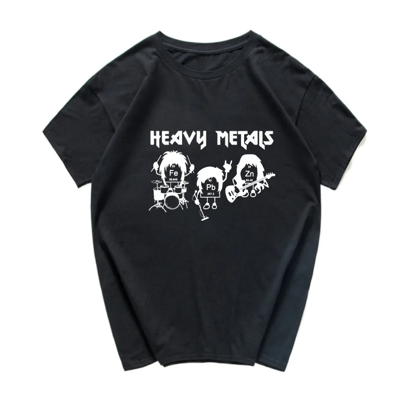 

Heavy Metals Cotton T Shirt Men cool streetwear hip hop Tops Chemistry Periodic Table Rock Music Physics Biology punk tshirt