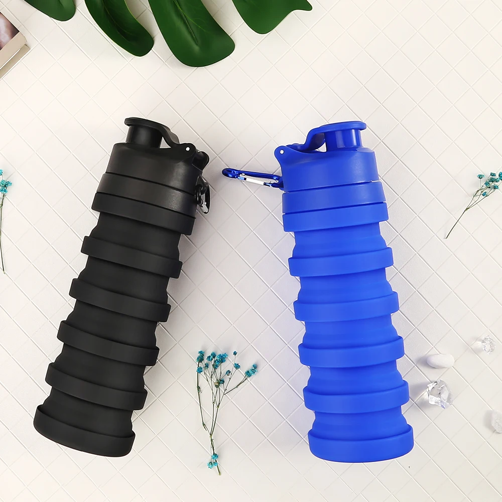 Пищевой силикон 500 мл креативные складные бутылки для воды спортивных напитков