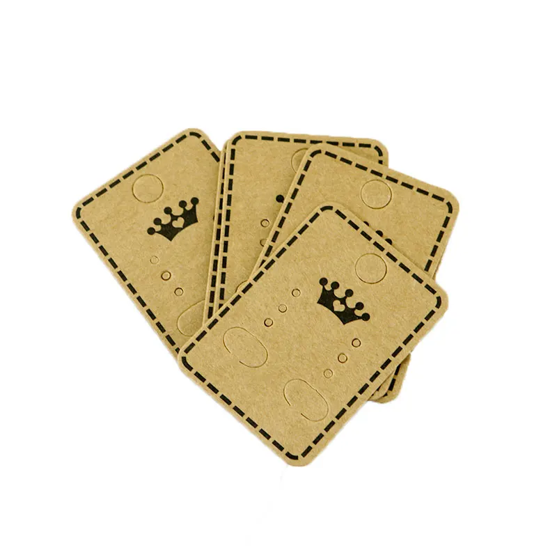 Лидер продаж! 100 шт./лот квадратные серьги-гвоздики из крафт-бумаги с принтом