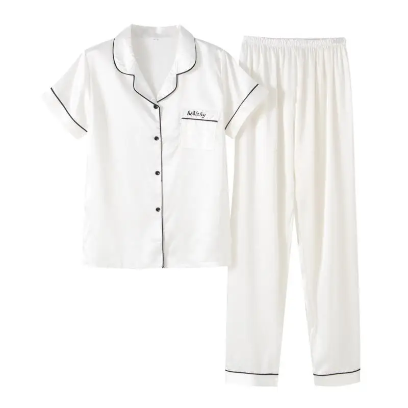 2020 весенне-летние женские пижамные комплекты шелковая атласная ночная рубашка с