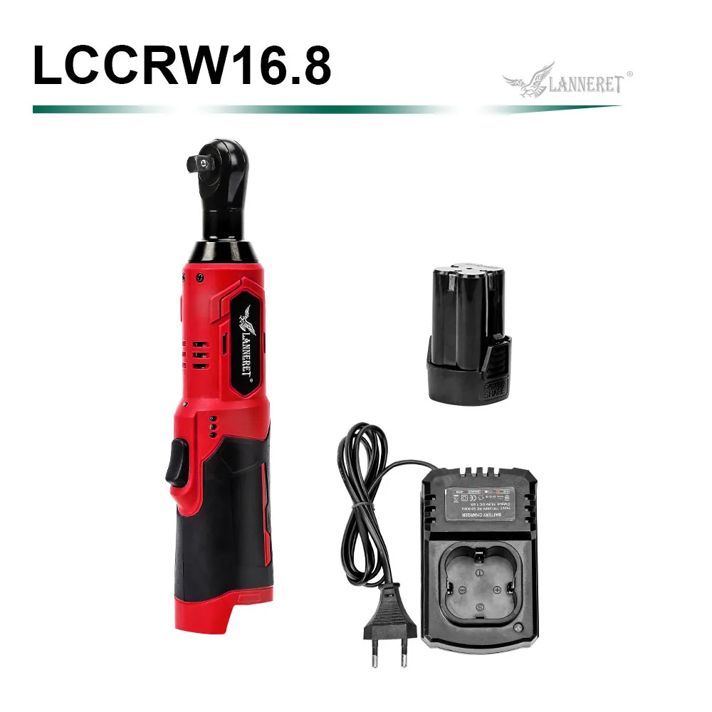 Red 1pc battery LANNERET электрический ключ с трещоткой Аккумуляторный ключ 16,8 в 3/" Леса 70 нм крутящий момент Трещотка с розетками рукав - Цвет: Red 1pc battery