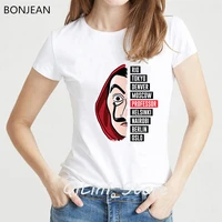 funny t shirts graphic tees women la casa de papel tshirt femme money heist tees tv series female t shirt streetwear