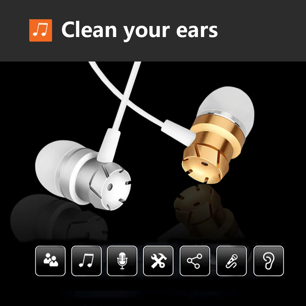 Спортивные наушники с проводом регулятор баса в ухо телефонов клавиша