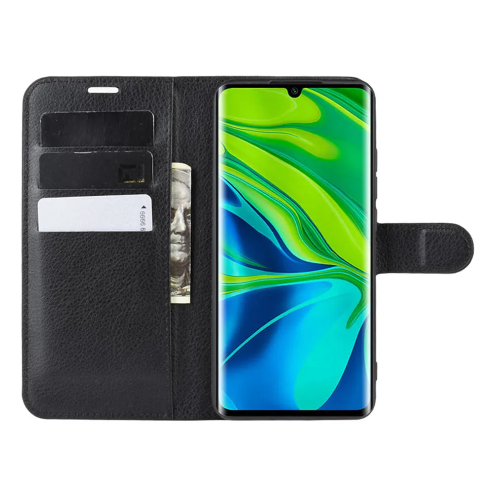 Чехол-книжка для Xiaomi Mi CC9 Pro Note 10 кожаный ударопрочный чехол-бумажник с подставкой