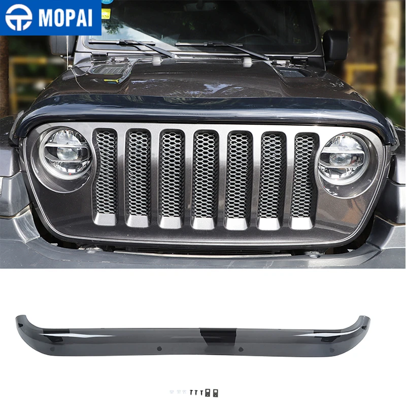 

MOPAI Styling Mouldings Car Front Stone Bug Deflector Hood Wind Air Deflector Shield Sand Block for Jeep Wrangler JL 2018+